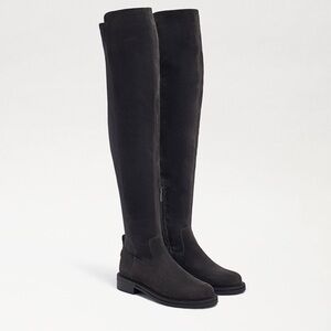 Sam Edelman Narisa Moonlight Grey Suede Rounded Toe Over The Knee Boots